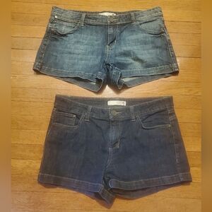 Route 66 Women's Junior Denim Jean Shorts - Light And Dark Blue Lot of 2